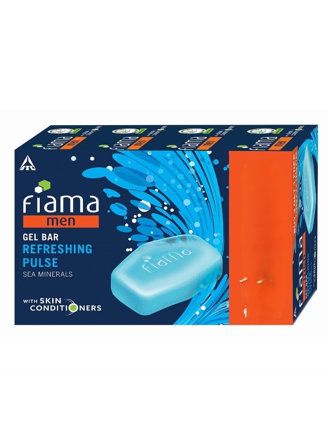 Fiama Men Refreshing Pulse Gel Bar, with Sea Minerals, with skin conditioners - 125g - Image 1